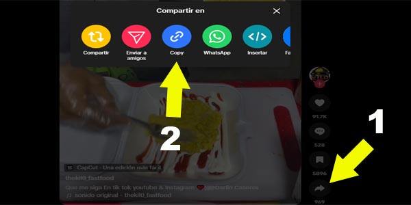 Consigue el enlace real del video de tiktok